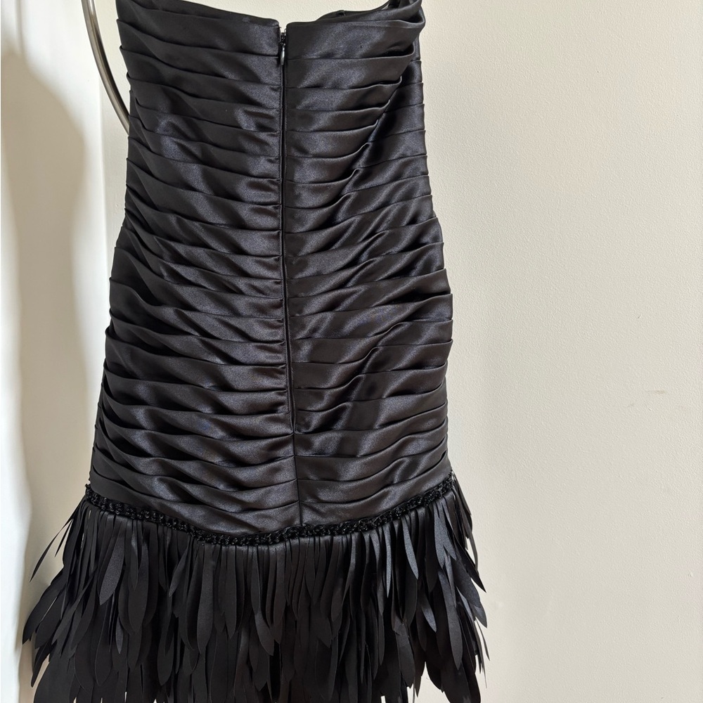 Strapless White House Black Market Black Ruched Dress - Picture 3 of 8